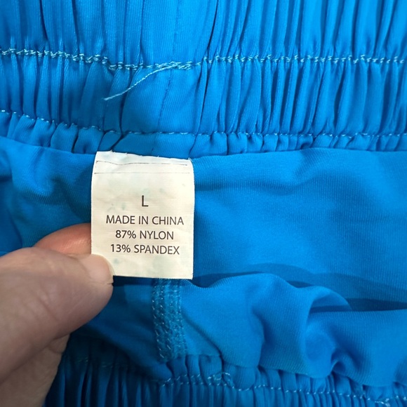 Luogongzi 2 in 1 Flowy Running Shorts Womens Large Blue Training Gym Dance NWOT - Picture 4 of 6